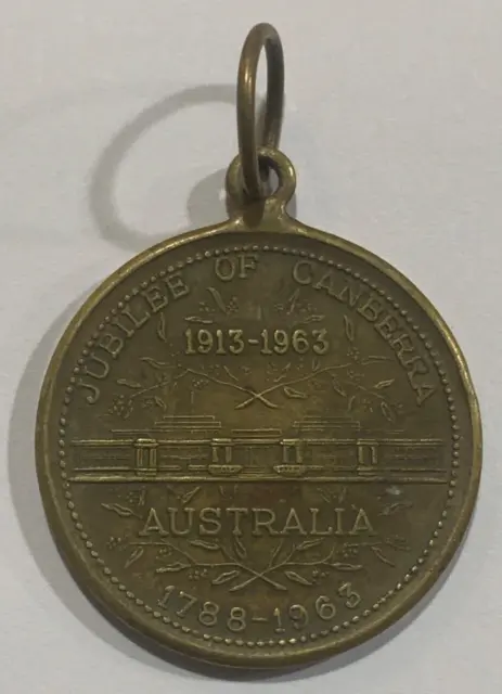 1963 Australia Medal - Jubilee of Canberra ACT 1913-1963 31mm