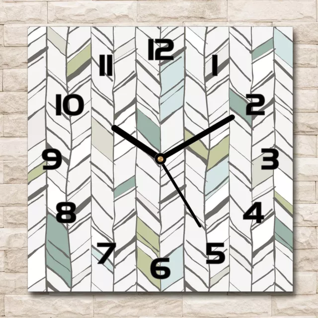 Reloj Decorativo de Vidrio Templado Estilo Moderno 30x30 Patrón de espiga Otro