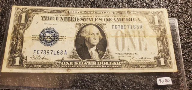 1928 $1 Silver Certificate VG !! Funny Back !!