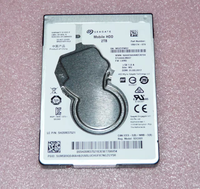 2 TB disco rigido mobile Seagate HDD ST2000LM007 SATAIII 5400 RPM 128 MB 6,3 cm (2,5")