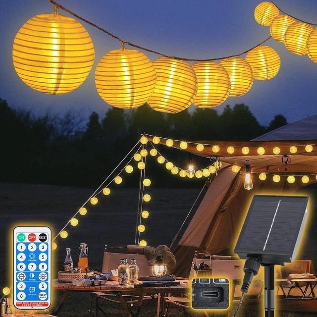 YeahBoom 10er LED Solar Lichterkette Mit Rattankugeln – Außenleuchten, Solar Betrieben, Wasserdicht Für Garten, Balkon & Terrasse