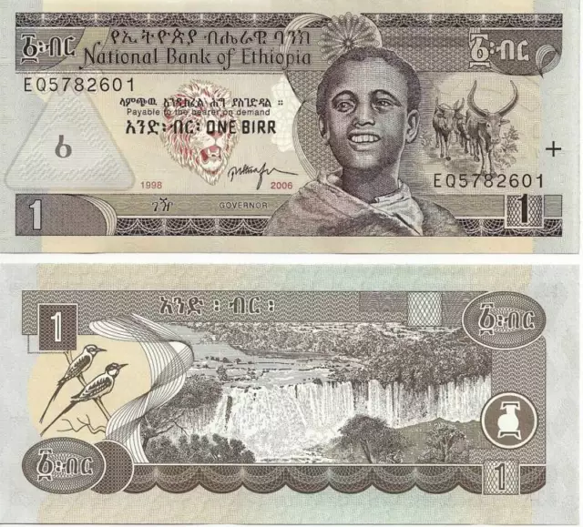 Ethiopia 1 Birr Uncirculated Note Year 2006