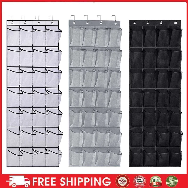 Washable and Breathable Fabric 28 Mesh Pockets Over-the-Door Hanging Shoe