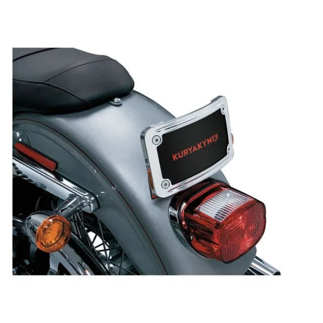 Kuryakyn Chrome Curved Licence plate Mount fits Harley-Davidson K9198 K3