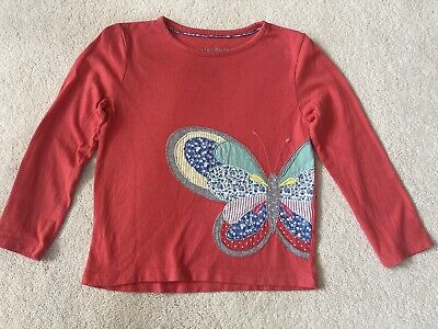 girls mini boden Cotton butterfly applique top 3-4 years
