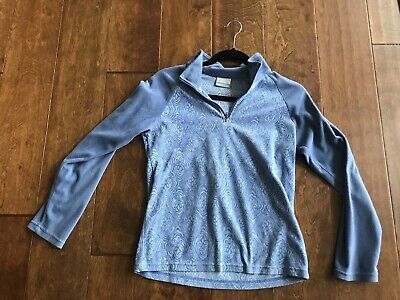 Columbia Girls Pullover L Large 14-16 Fleece Blue 1/4 Zip Sweatshirt