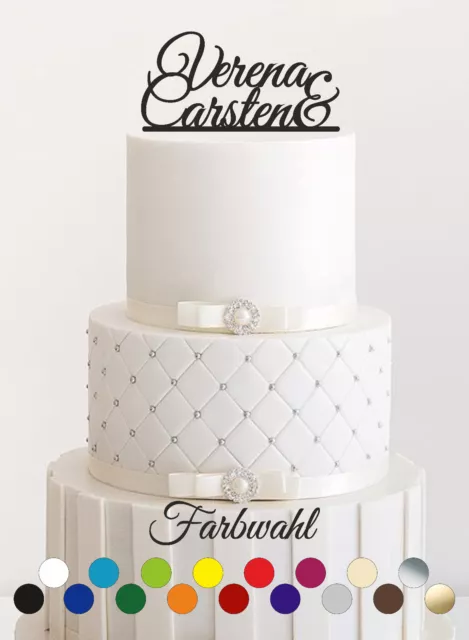 Nom souhaité fiche à gâteau mariage, personnalisé, cake topper verre acrylique NEUF