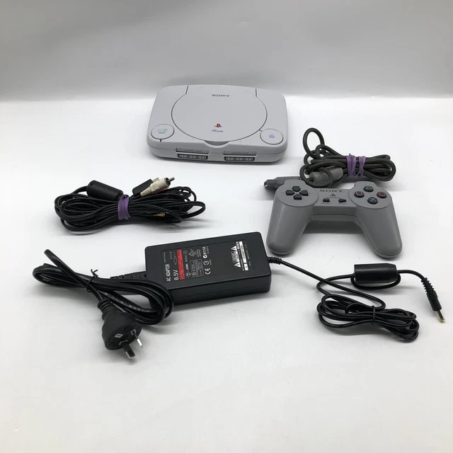 SONY PLAYSTATION 1 Psone PS1 Slim Console PAL with Controller and Cords ...