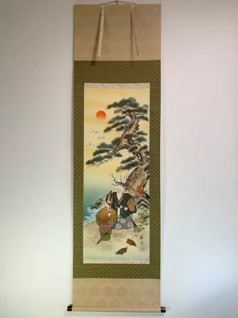 HANGING SCROLL JAPANESE ART Painting kakejiku Vintage Hand Paint PICTURE #911