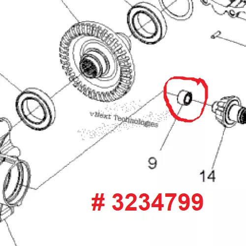 Rear Differential Pinion Bearing Polaris Sportsman 850 Sp 2015-2022 4X4 4Wd