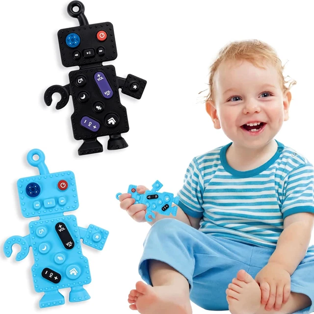 Anneau De Dentition Et Hochet Bébé - 2 Pièces En Silicone, Textures Variées, Pour Apaiser Les Gencives De 0 à 12 Mois - 9