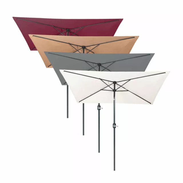 Parasol de jardin de marché balcon terrasse UV +50 inclinable manivelle 2,3x1,3m