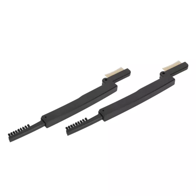 2pcs Folding Eye Lash Brow Comb Portable Metal 2 Sided Eyebrow Grooming Brush