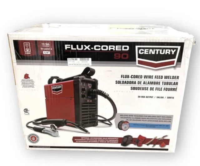 Century 90 Amp FC90 Flux Core Wire Feed Welder and Gun, 120V BRAND NEW