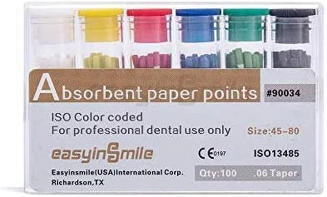 EASYINSMIL 1Box Absorbent Paper Points Endodontic 02/04/06Tapper for Dental Endo