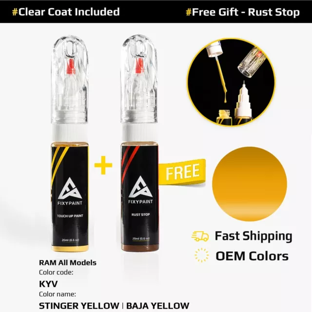 Car Touch Up Paint For RAM All Models Code: KYV STINGER YELLOW | BAJA YELLOW