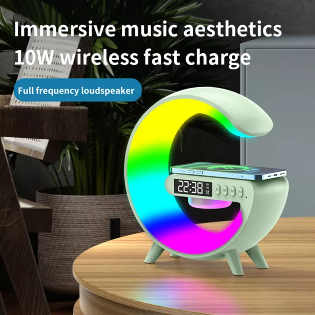 Colorful Light Display Speaker with Fast Wireless Charging 4-in-1 Charger
