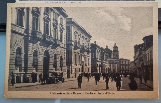 Cartolina Caltanissetta - Banco Di Sicilia E Banca Italia Fp / Vg