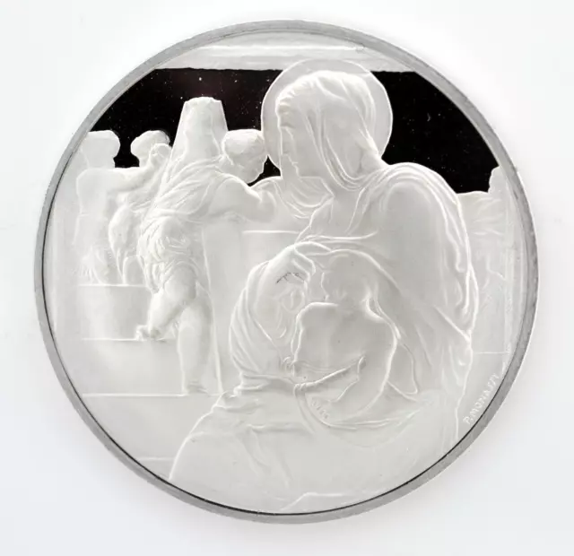 1974 925 Silver Franklin Mint Madonna of the Stairs Genius of Michelangelo Medal