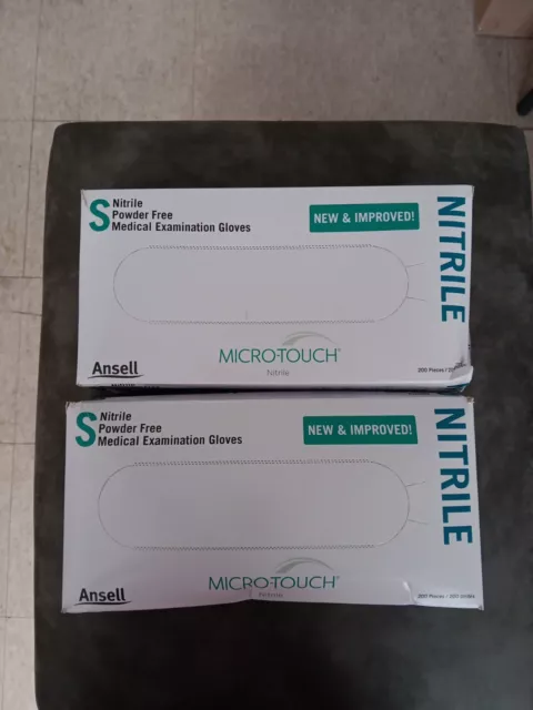 Ansell Micro-Touch Plus Powder-Free Latex Medical Small Gloves lot of 2 box