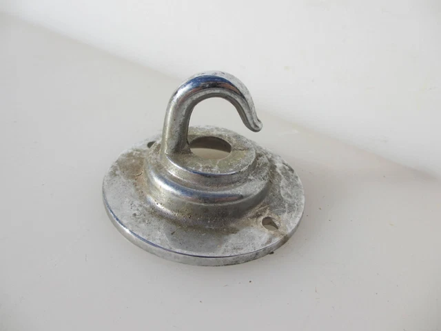 Vintage Chrome Ceiling Light Holder Hook Hanger Bracket Rose Old Retro Chromed