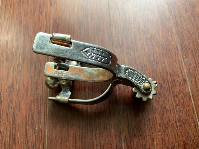 Western Youth Spurs By AJ Tack - Chrome Steel Engraved - Used, Good Condition.