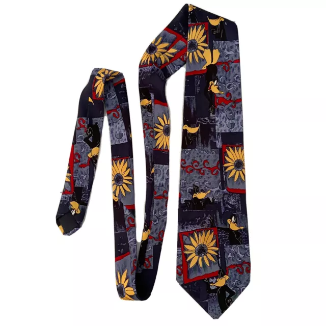 Davenport Vintage Mens Tie Daffy Duck 1997 Looney Tunes Warner Bros Check Daisy