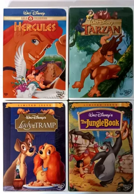 WALT DISNEY LIMITED ISSUE DVD 1999 LOT (4) Lady and The Tramp, Hercules, Tarzan