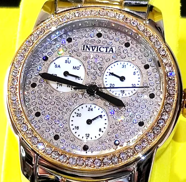 Invicta 28467 Angel Women's 38mm Mother of Pearl SubDials Day Date Crystal Watch