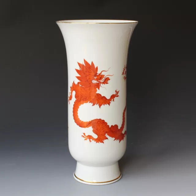 Meissen - große Vase - roter Ming Drache / Mingdrache - ca. 35,5 cm