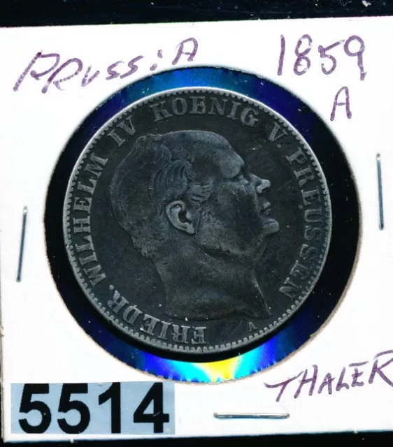 German State - Prussia  - 1859 -  Silver Thaler - K4871- #5514