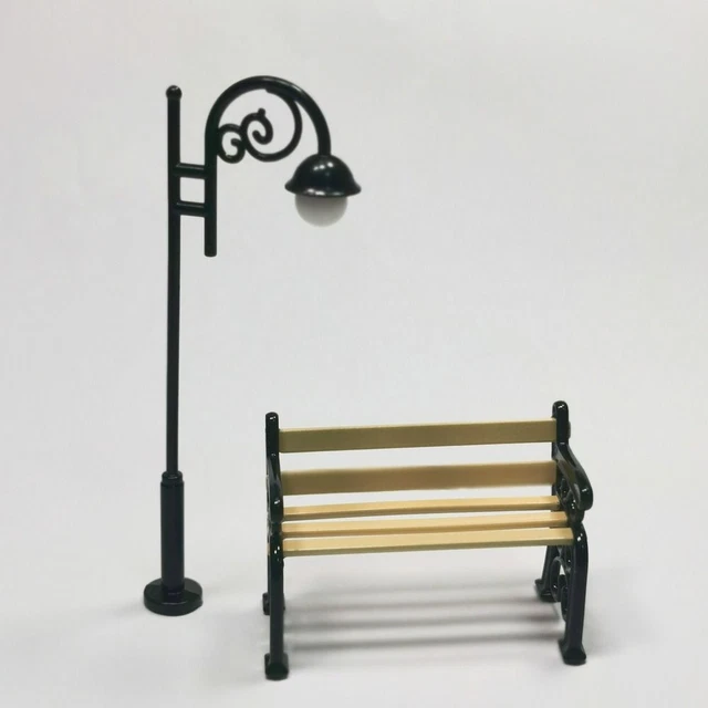 1/12 Street Lamp Mini Park Bench New Doll House Furniture  Dollhouse Decoration