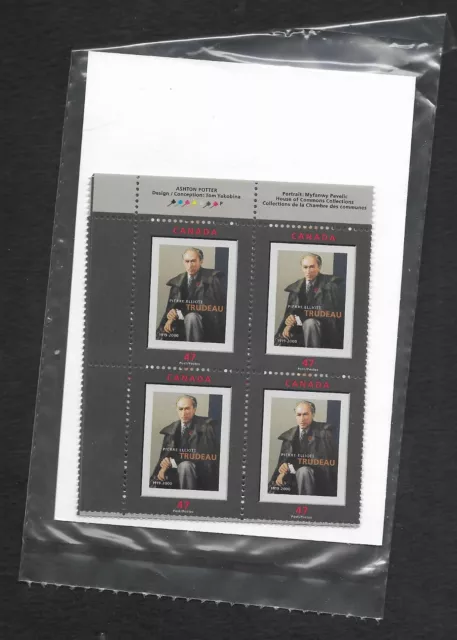 pk84369:Stamps-Canada PO Pack #1909 Pierre Trudeau 47 ct Plate Block Set-MNH