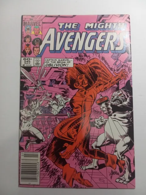 The Mighty Avengers #245 1985 Marvel Comics MCU Newsstand Edition  high grade