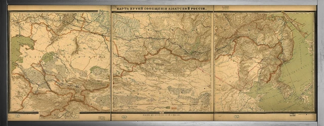 1901 MAP ASIATIC Russia China Manchuria Railroads Transportation 1901 MAP ASIATIC Russia China Manchuria Railroads Transportation