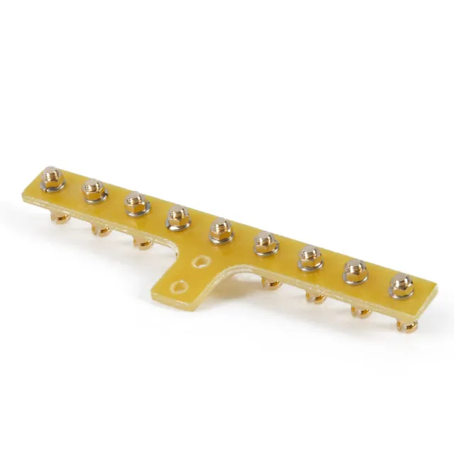 1pc 9-lug Pins Fiberglass Turret Tag Board Terminal Strip Tube Parts Gold