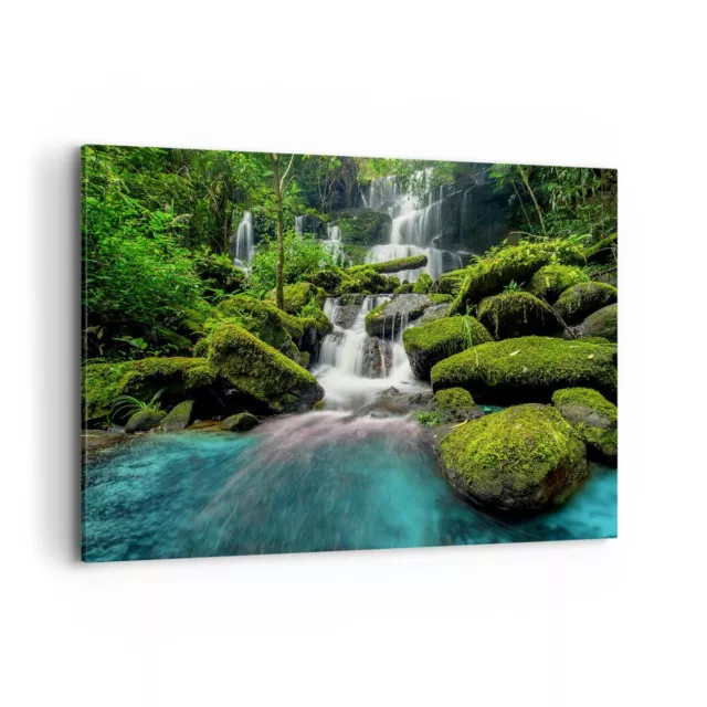 Quadro su Tela 100x70cm parco cascata acqua Stampe Immagini Quadri Murale