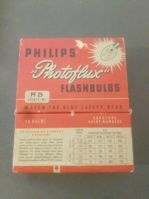 Philips Photoflux PF 25 class m Flash Bulbs untested ~ bin125