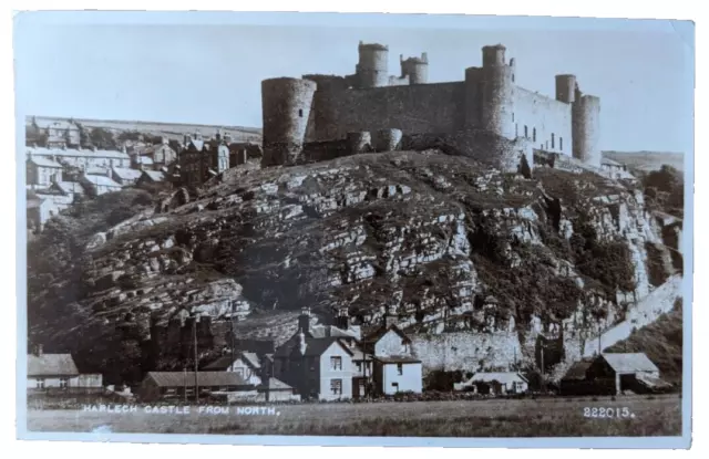 Harlech Castle Real Photo Postcard, Sent in 1950, Valentine & Sons no. 222015