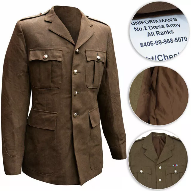 Uniforme Veste Original Brun Tunique Cérémonie Britannique Armee Laine Jacket