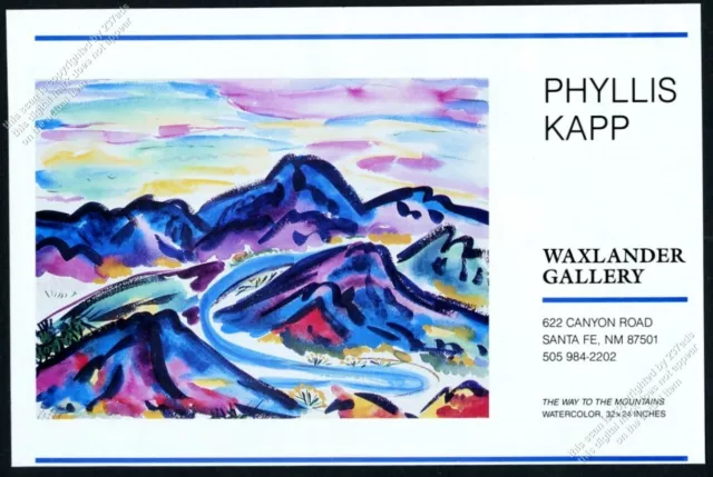 1990 Phyllis Kapp The Way to the Mountains art SF gallery show vintage print ad