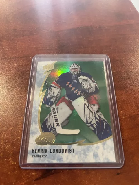 Henrik Lundqvist 2019-20 Upper Deck Ice Green Parallel Card #32 New York Rangers