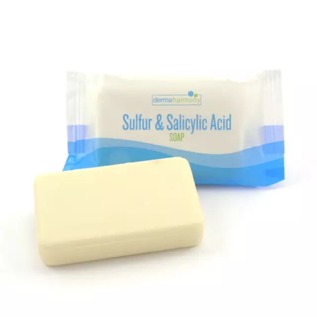 Sulfur and Salicylic Acid Bar Soap - DermaHarmony 3.7 oz - One Bar (Made in USA)