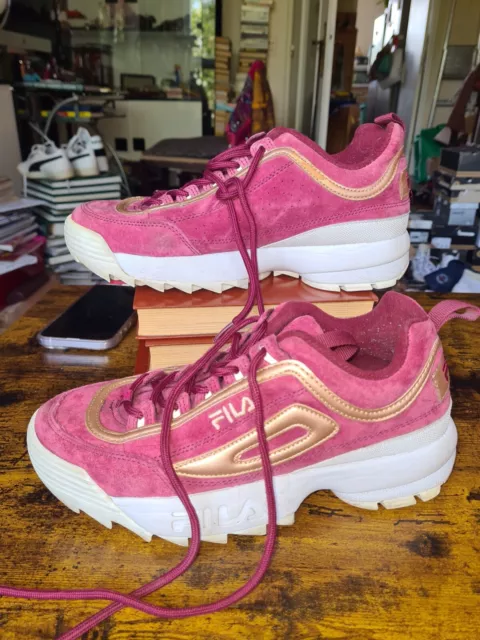 BASKETS FILA ROUGE bordeaux Taille 37 EUR 25 00 PicClick FR