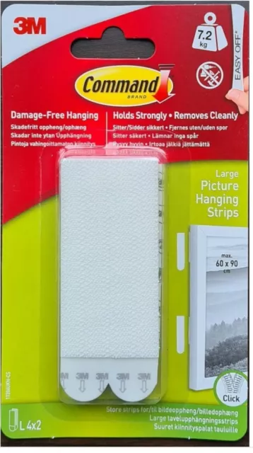 3M Command Strips Self Adhesive Strong Picture Frame Damage Free