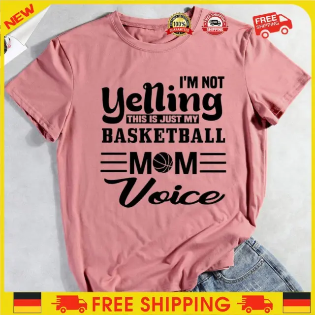 ❥ im-not-yelling-this-just-my-basketball-mamma-voce-t-shirt-t-shirt-oro rosa-S