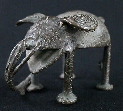 Art Africain Tribal - Figurine en Bronze - Éléphant Akan Baoulé Baule - 12 cms
