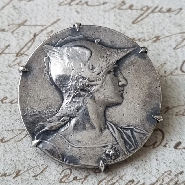 Broche Ancienne Art Déco/Nouveau En Argent Massif 925 - Créateur Simple Et élégant