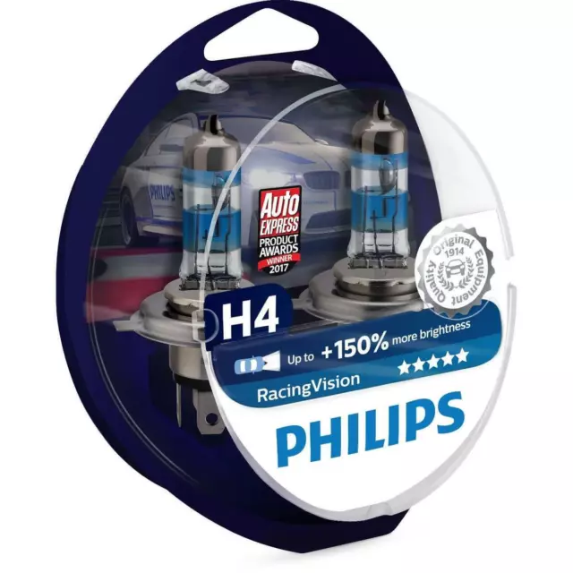 PHILIPS Course Vision H4 12V 60/55W P43t +150% 2 Pièce Kit Lampe Ampoule