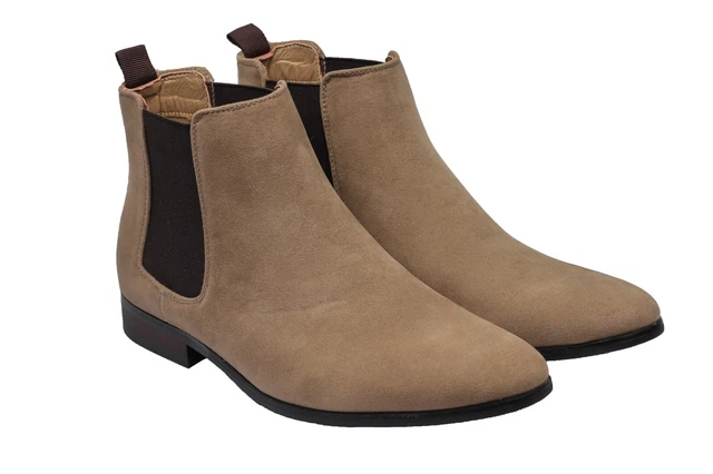 Stivali Chelsea Uomo – Ecopelle Scamosciata, Punta Tonda, Slip-on – Taglie UK 6-13 / EU 40-47 - 3